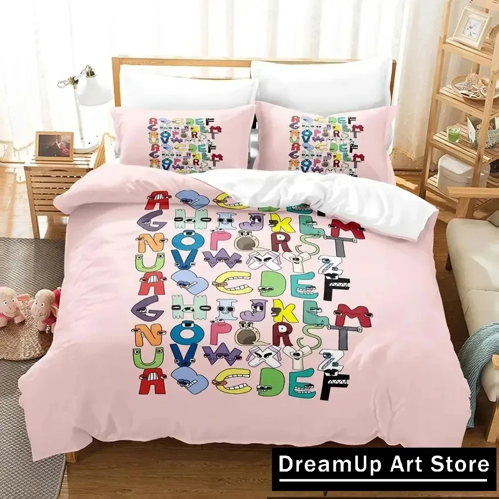 3D Print Cartoon Alphabet Lore A-Z Bedding Set Boys Girls Twin Queen King Size Duvet Cover Pillowcase Bed boys Adult Bedroom