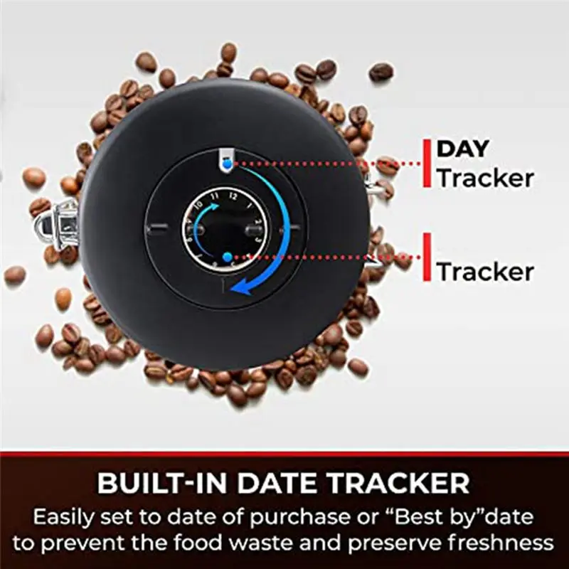 ABDD HOT  Coffee Bean Sealed Can 304 Stainless Steel Tea Dried Fruit Storage Can with Spoon 1.2L