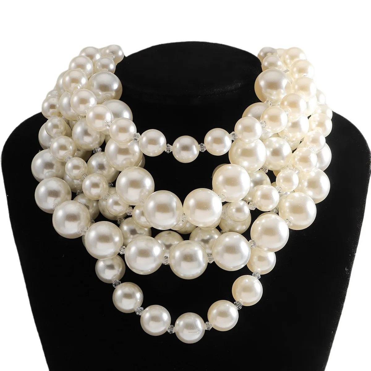 2024 New ZAA Multilayered Imitation Pearl Necklace,,Fashion Layered Beaded Necklace-Perfect Banquet Party Jewelry for Women