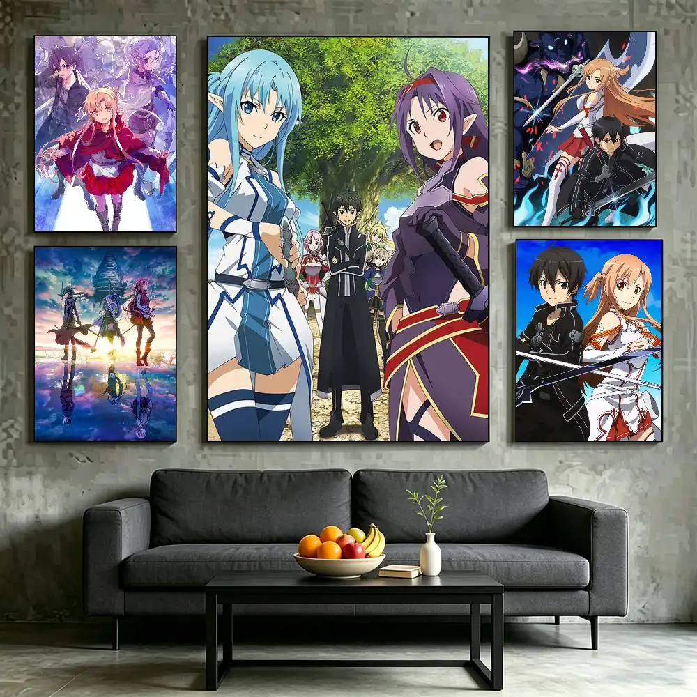 Asuna sword art online progressive Poster High Quality Dorm Living Room Aesthetic Wall Decoration Painting Stickers Gift