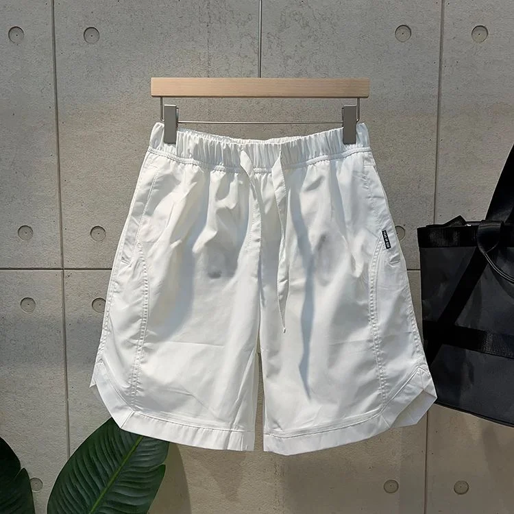 

Qui Dry Baskeall orts Men's Faion High Street Sport Lightweight Summer mid High Waist Straight Leg Basic Color