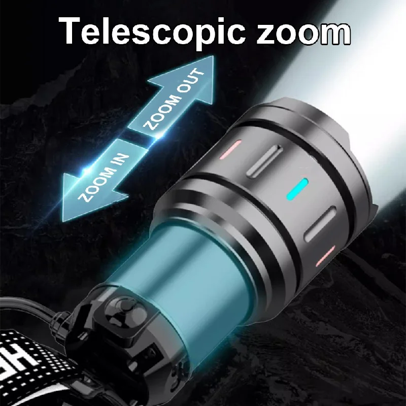 9000000LM Powerful Head Lamp Super Bright White Laser Front LED Head Flashlights 3*18650 USB Rechargeable Waterproof Head Torchs