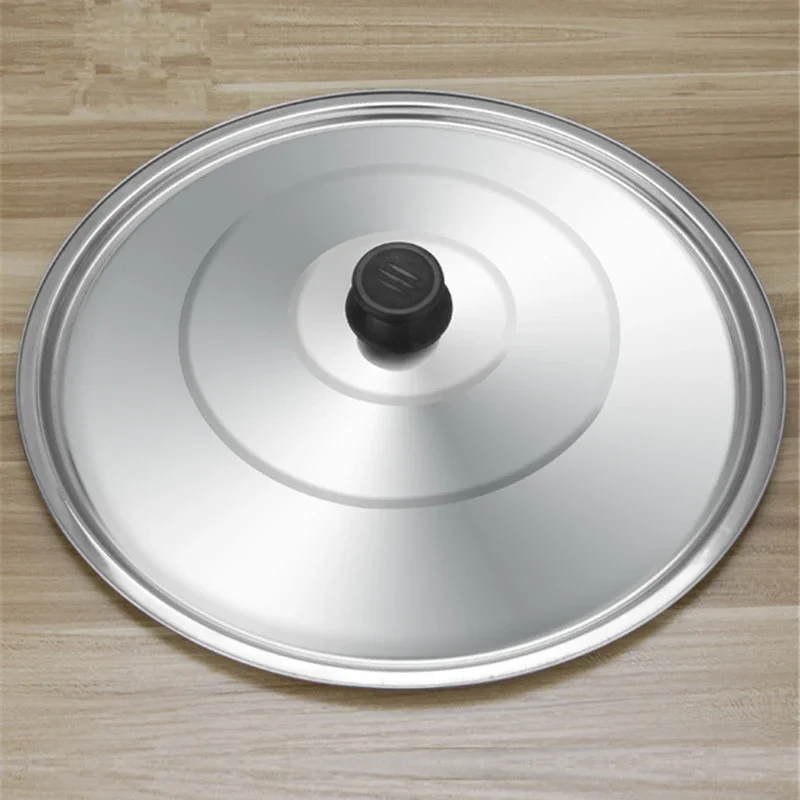 Flat cover wok lid Cookware Round Stainless Steel Glass Lid For Frying Pan Saucepan Cooking Pot Wok With Knob Kitchen food lid