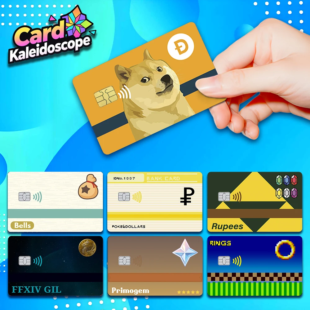 

Модный матовый стикер-накладка Fashion Personality Doge для кредитных карт VISA, JCB, Mastercard и других банковских IC-карт: защита и декор