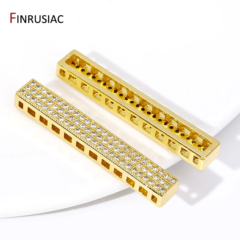 DIY Needlework Jewelry Components 18K Gold Plated Multiple Rows Brass Separator Spacer Bars For Jewelry Making Accessories