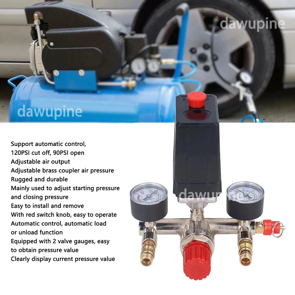 

Power Tool Parts Air Compressor Single Hole Pressure Switch Air Pump Bama Bracket Assembly Manifold Regulator Pressure Gauges