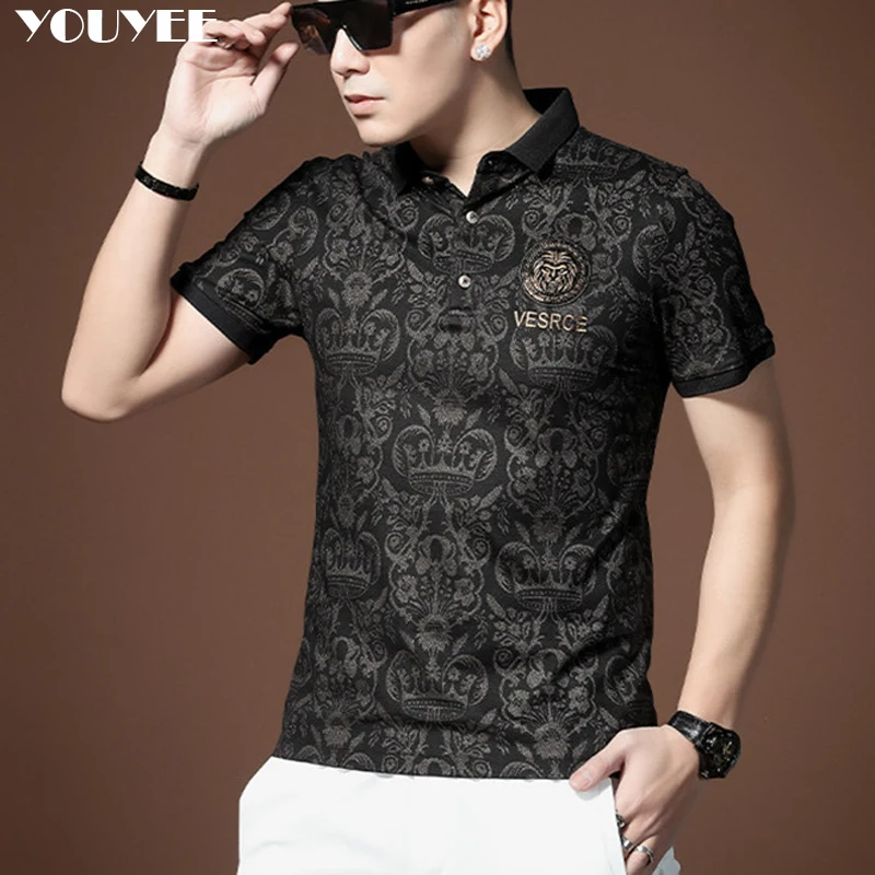 Summer Polo Shirt Short Sleeve T-shirt Men\'s 2022 New Half Sleeve Shirt Lapel Luxurious Tee Male Slim Fashion Trend Mens Clothes