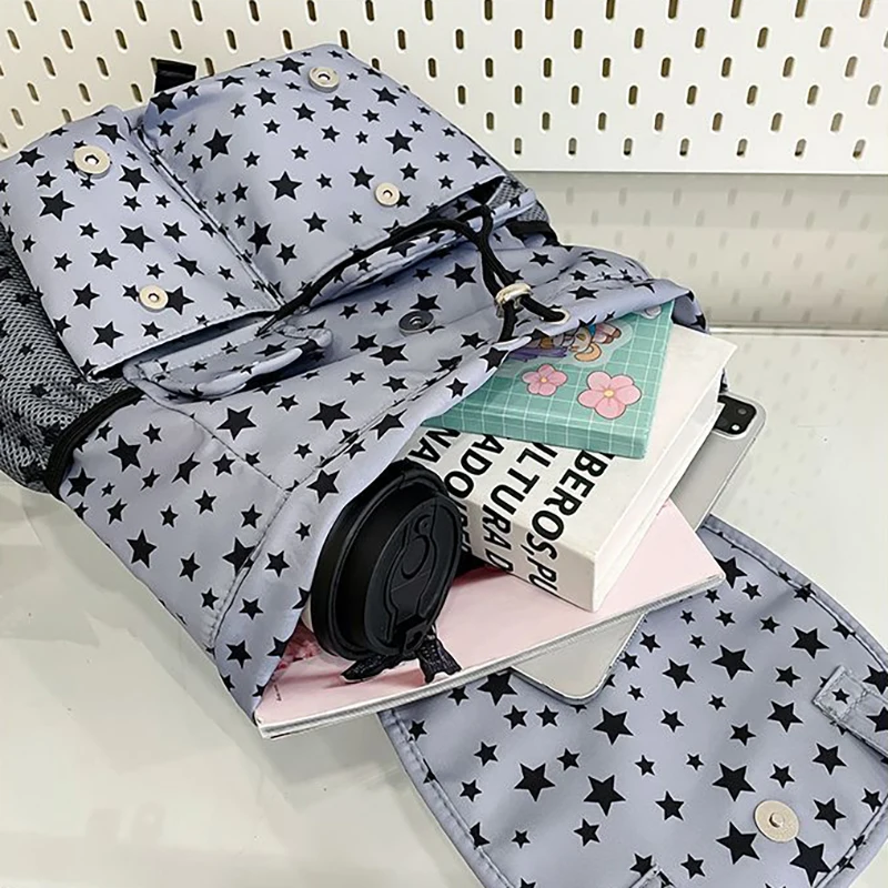 Richme Y2K Women Backpacks 2025 Aesthetic Anime Star Shaped Print Mochilas Para Mujer New Design Students Commute Bag Female