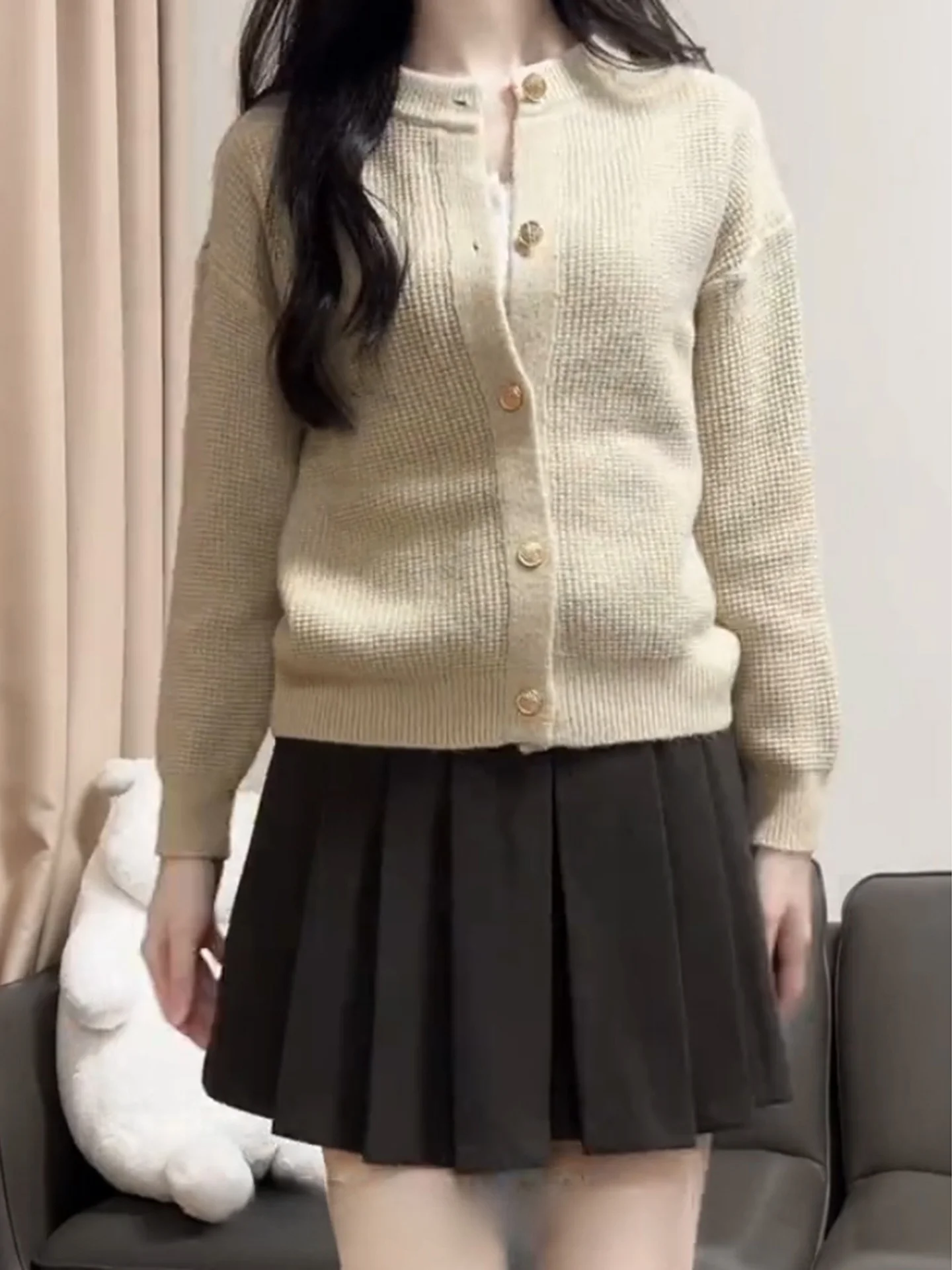 Koreanische Sle Thiened Große Größe Pullover Strickjacke frauen Herbst Winter Lose Bedecken Fleisch Faul Sle Gestrickte ort Top