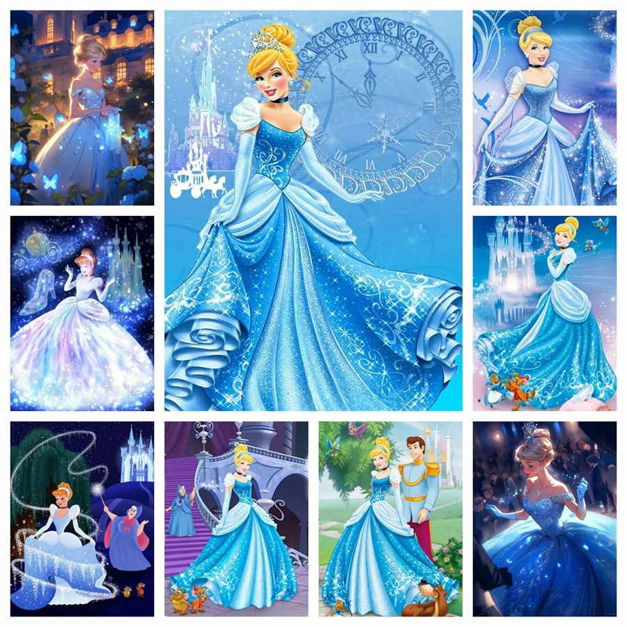 

Disney AB Diamond Art Painting Kits New 2024 Embroidery Mosaic Cross Stitch Cartoon Cinderella Fairy Home Decor Children's Gift