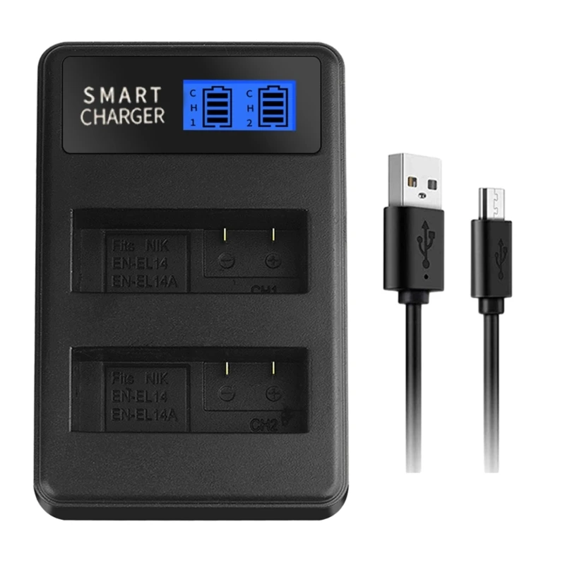 

Запасное двойное зарядное устройство с ЖК-дисплеем USB EN-EL14 для P7000 P7100 D3200 D3300, Прямая поставка