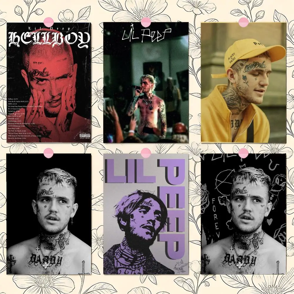 Rapper L-LIL Peep Poster Matte Self-Adhesive Wall Art Print Living Room Bedroom Home Decor