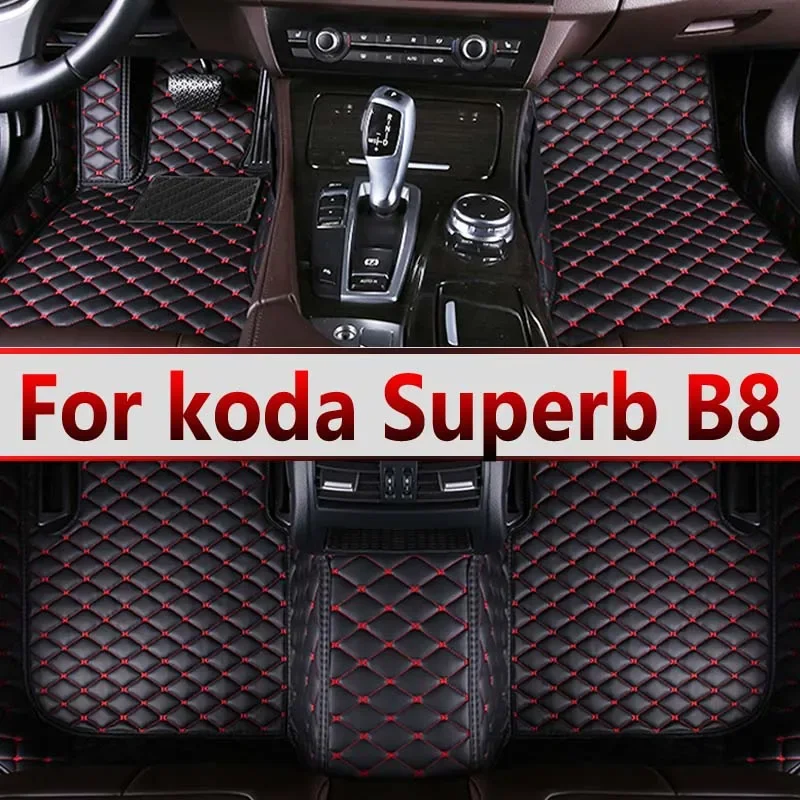 

Автомобильные коврики для Skoda Superb B8 3V 2016 ~ 2022 2021 2020, кожаные напольные коврики для домашних животных, детали интерьера, водонепроницаемые аксессуары