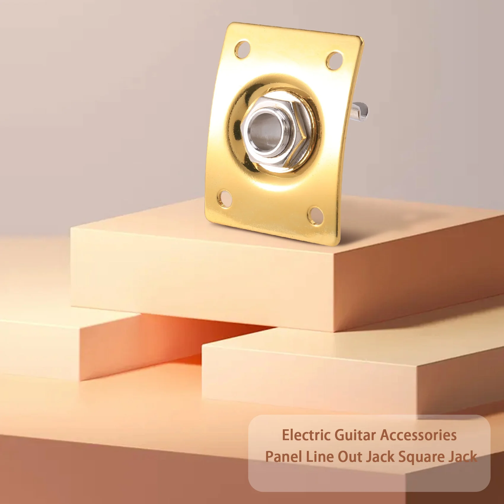 Square Style Jack Plate Guitar Bass Jack 1/4 Output Input Jack Socket For Electric Guitar Parts & Accessories Gold Rich