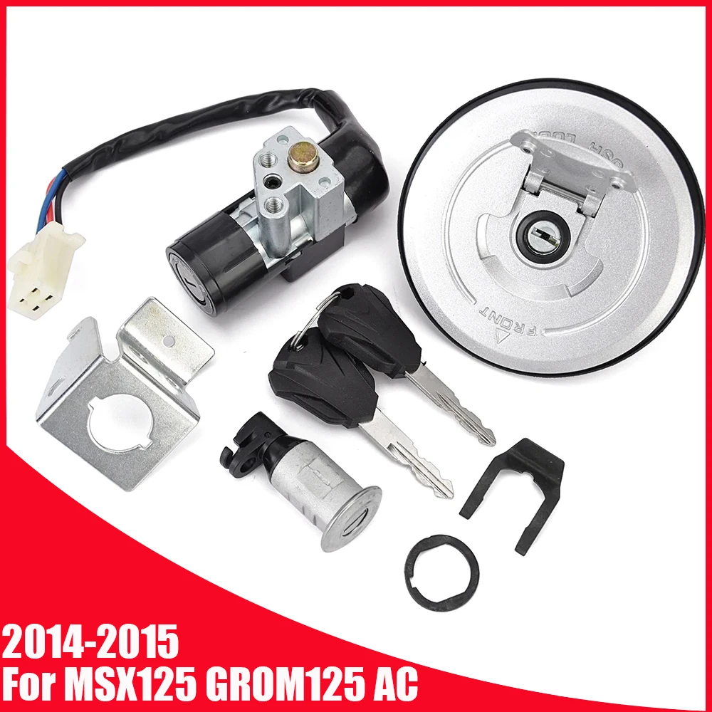 Fuel Gas Cap Ignition Switch Seat Lock Key For Honda MSX125 GROM125 AC 2014 2015 35010-K26-910 MSX 125 MSX-125