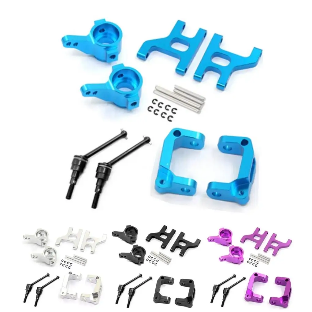 RCGOFOLLOW Aluminum Front Swing Arm+Joint Knuckle Arm+Drive Swing Shaft+Hub Carrier Base C Set for 1/10 TAMIYA CC01 TA02 TA03 RC