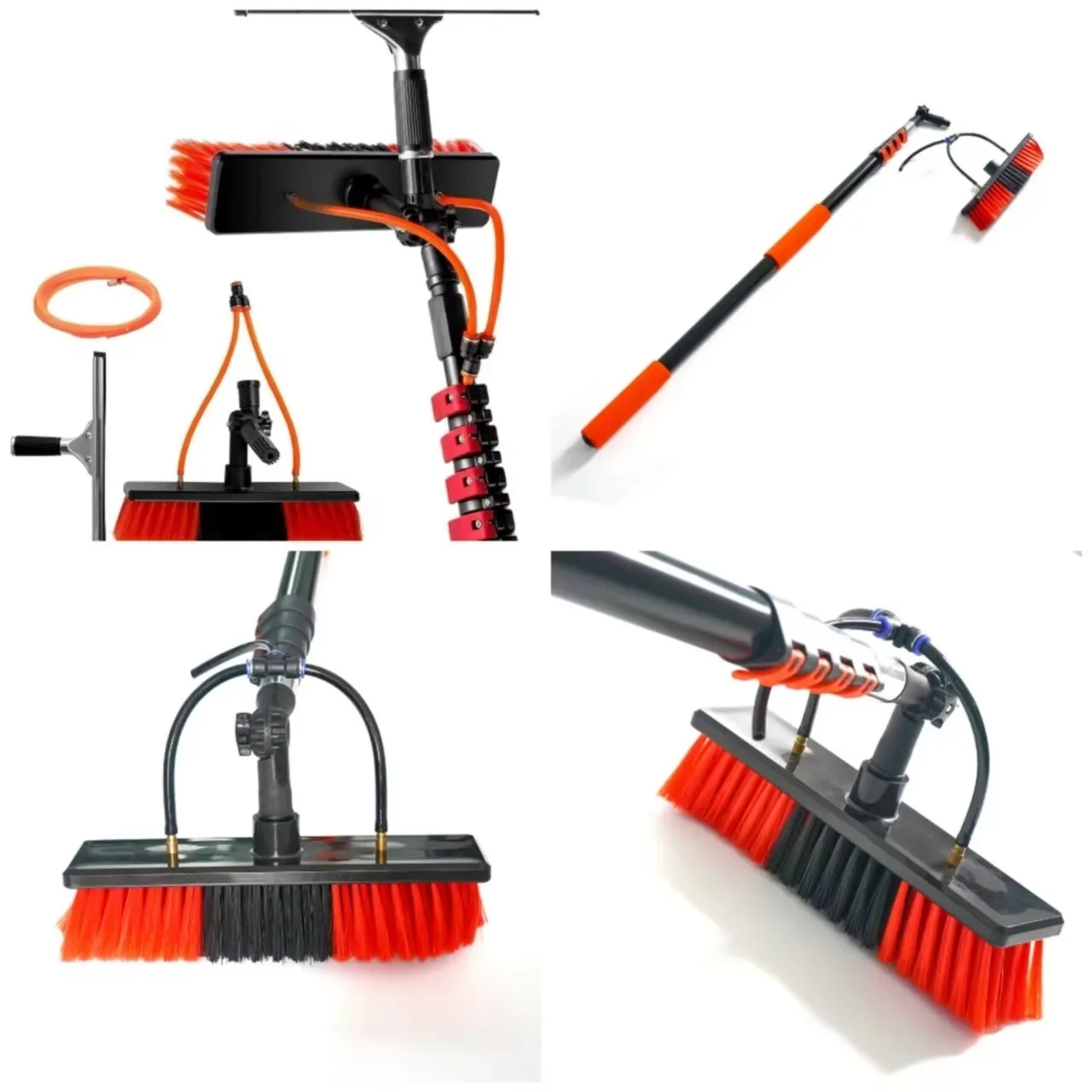 Water Fed Aluminum Pole Kit Adjustable Eco-Friendly Cleaner Tool Brush Window Good Quality Solar Photovoltaic Panel Cleaning