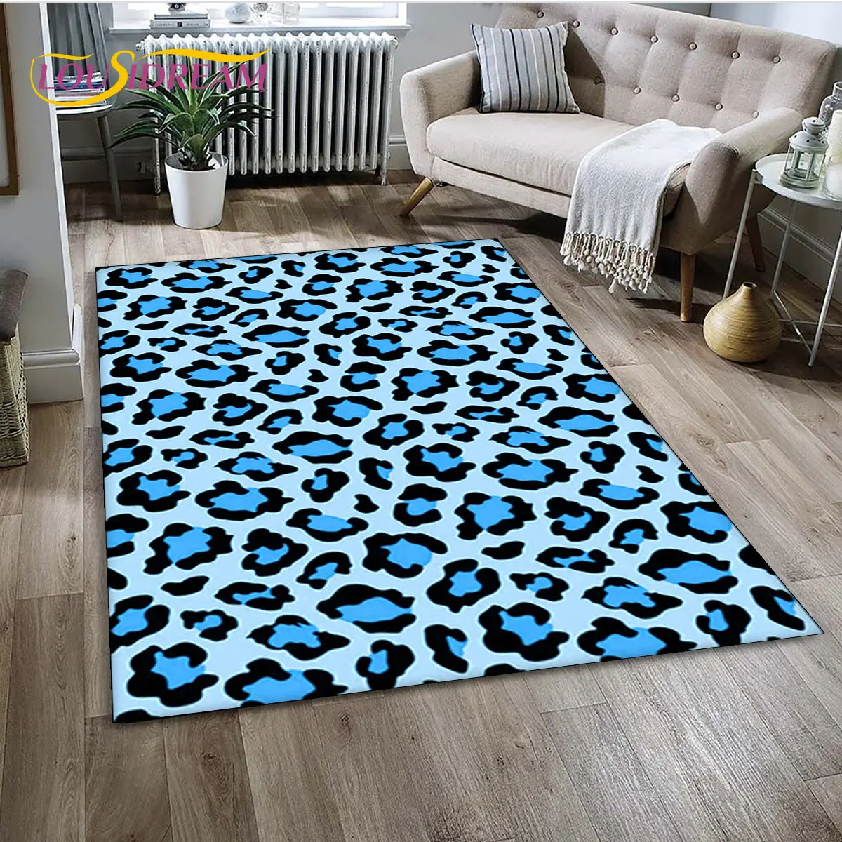 Wild Leopard Print 3D Series Area Rug,Carpet Rug for Home Living Room Bedroom Sofa Doormat Kitchen Decor,kids Non-slip Floor Mat