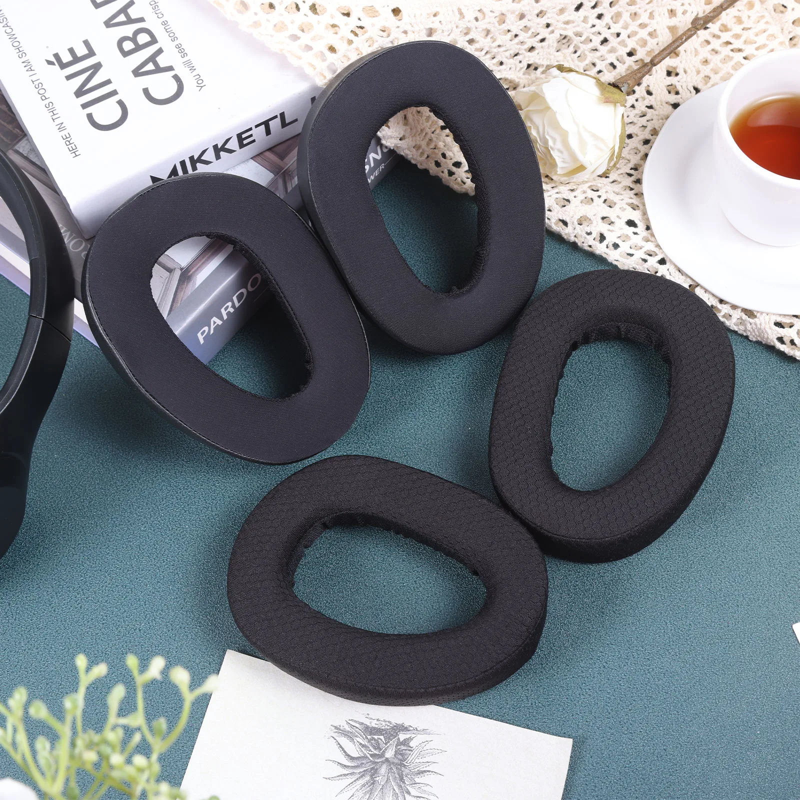 2 pezzi/paia accessori di ricambio per tappi per le orecchie, copertura in spugna per auricolari montata sulla testa, parti di ricambio per cuscinetti per auricolari, copertura protettiva per auricolari