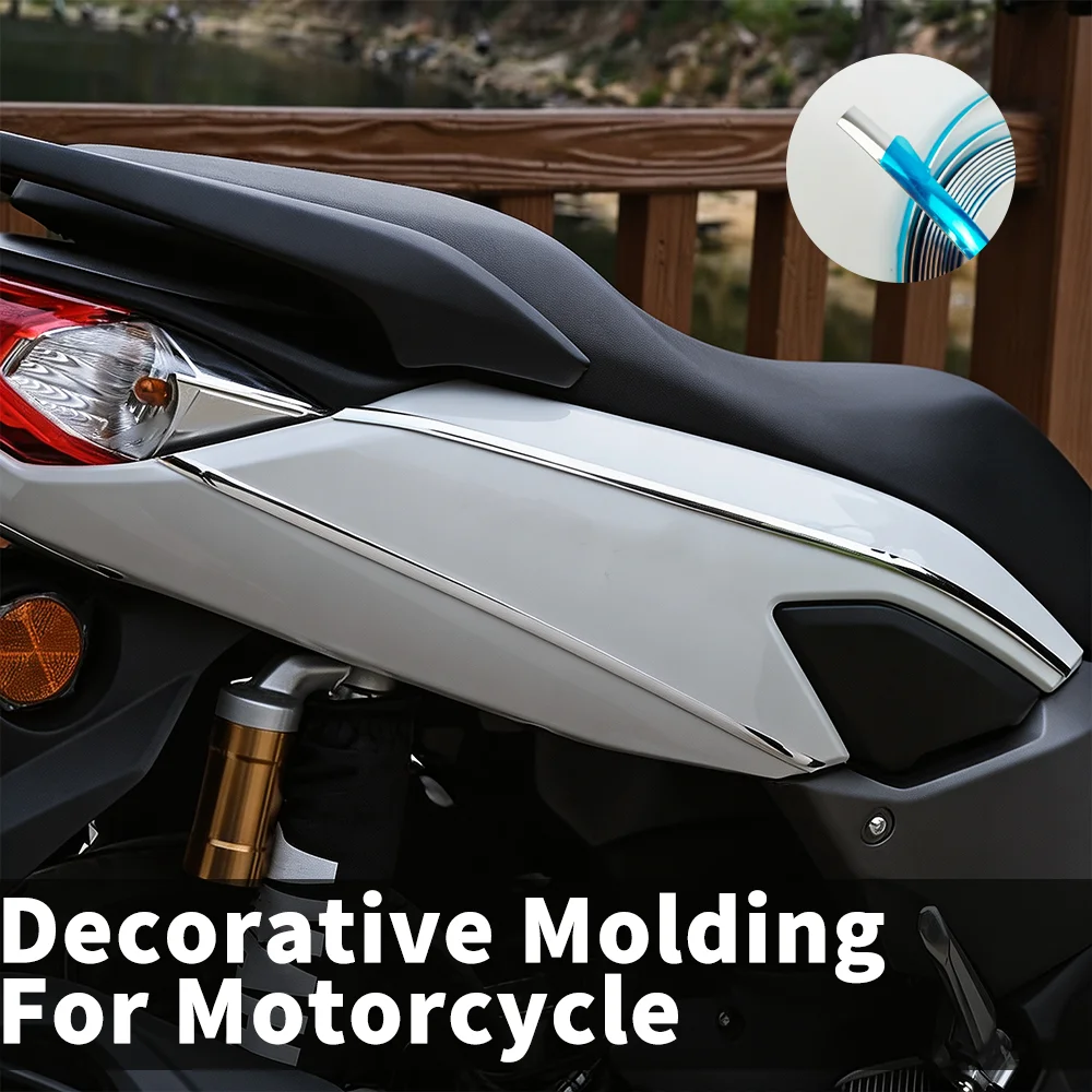 Universal Motorcycle Scooter Chrome Trim Strip 3M Self‑Adhesive 300cm Decorative Anti‑Scratch Protective Molding Accessories