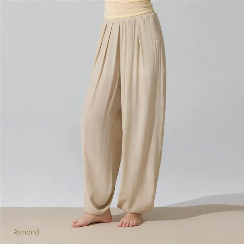 Women Fitness Yoga Pants Solid Color Loose Workout Trousers Lightweight Breathable Quick Dry Gym Pants Female Sportswear