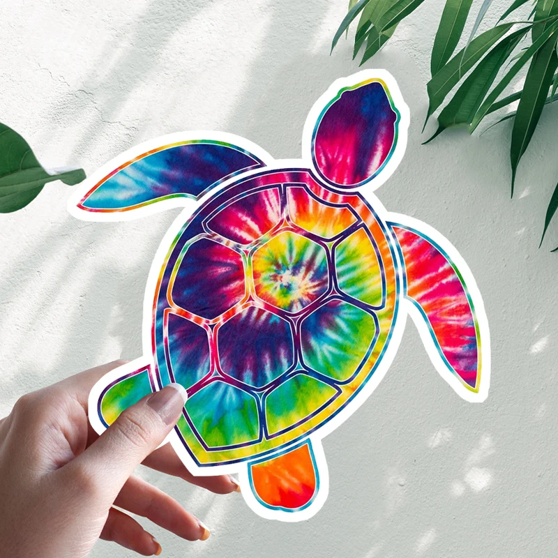 Tie Dye Sea Turtle Interesting Car Stickers Motorcycle Vinyl Decal Waterproof Windshield Auto Accessories #S90267