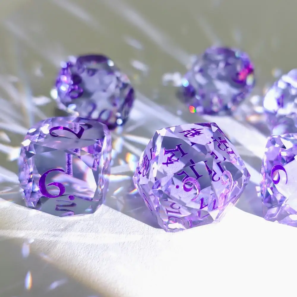 7Pcs/Set New Polyhedral Stone Dice Set Polyhedral Table Game Dice Suitable for Role-Playing RPG Board Funny Entertainment Game