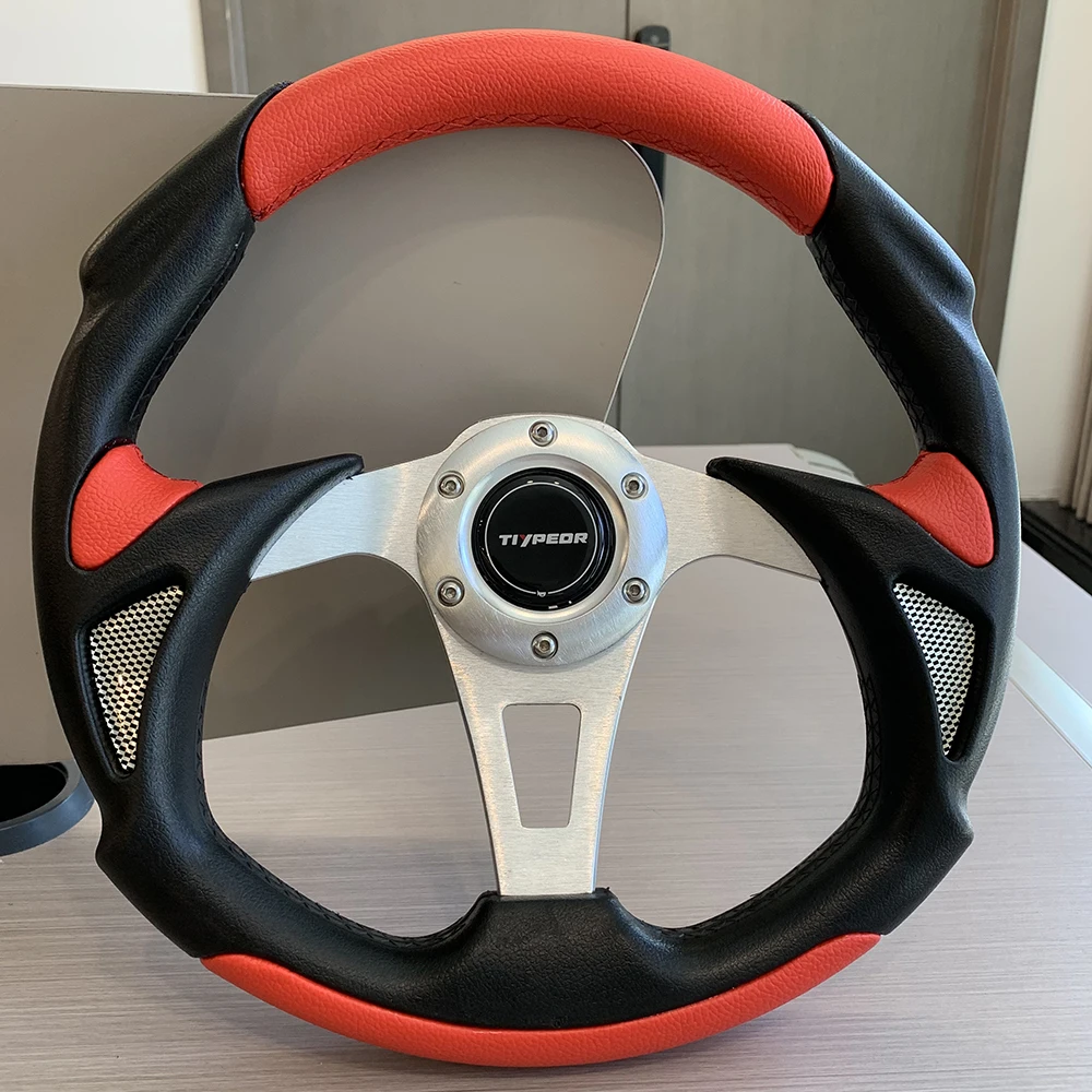 

TIYPEOR Universal 13 inch 330mm PVC Auto Racing Steering wheels Deep Corn Drifting Sport Steering Wheel