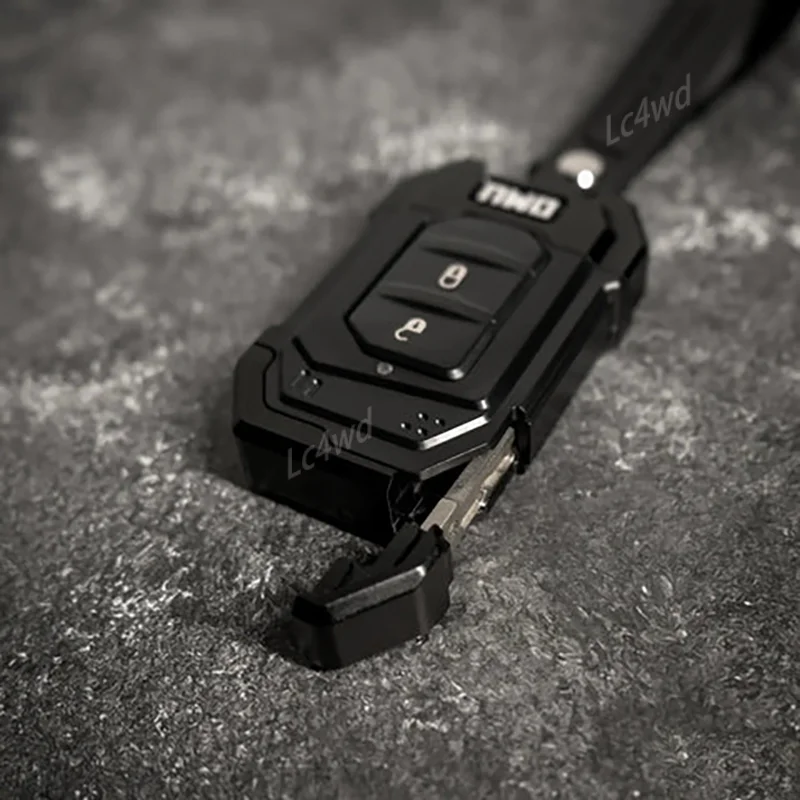 LC4WD الملحقات الخارجية OMU حافظة مفاتيح ألومنيوم مفتاح فوب ل 2018-2025 جيب رانجلر JL JLU 4XE & المصارع JT غطاء مفتاح معدني #5