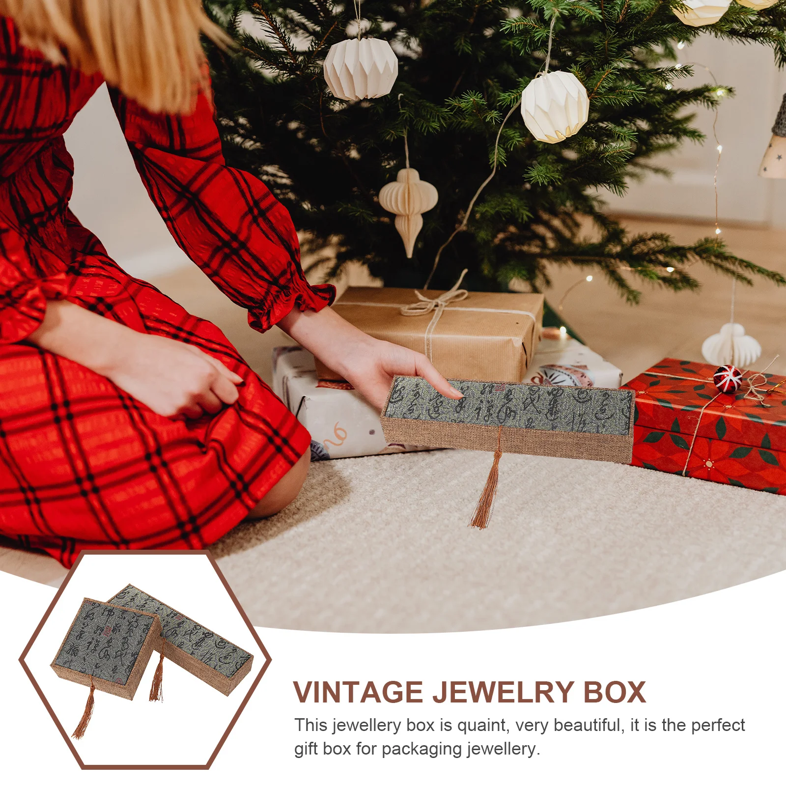 

2pcs Retro Necklace Box Vintage Jewelry Storage Case Earrings Rings Pendants Gift Box Women Valentine Christmas Birthday