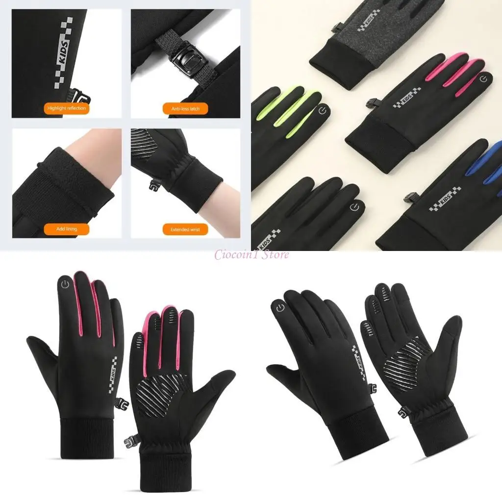 

Y1UB 5-14 Year Kids Thermal Gloves Soft Breathable Polyester and Fleece Warm Mittens