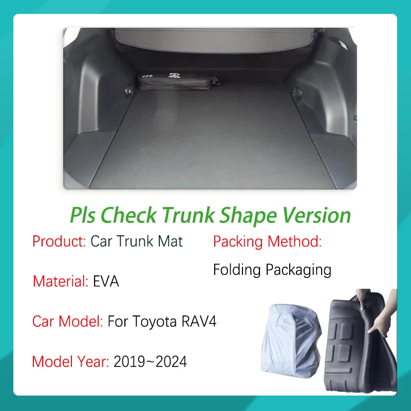 Car Trunk Mat For Toyota RAV4 RAV 4 XA50 2019~2024 EVA Tray Liner Boot Protector Carpet Storage Pad Suitcase Rug Car Accessories