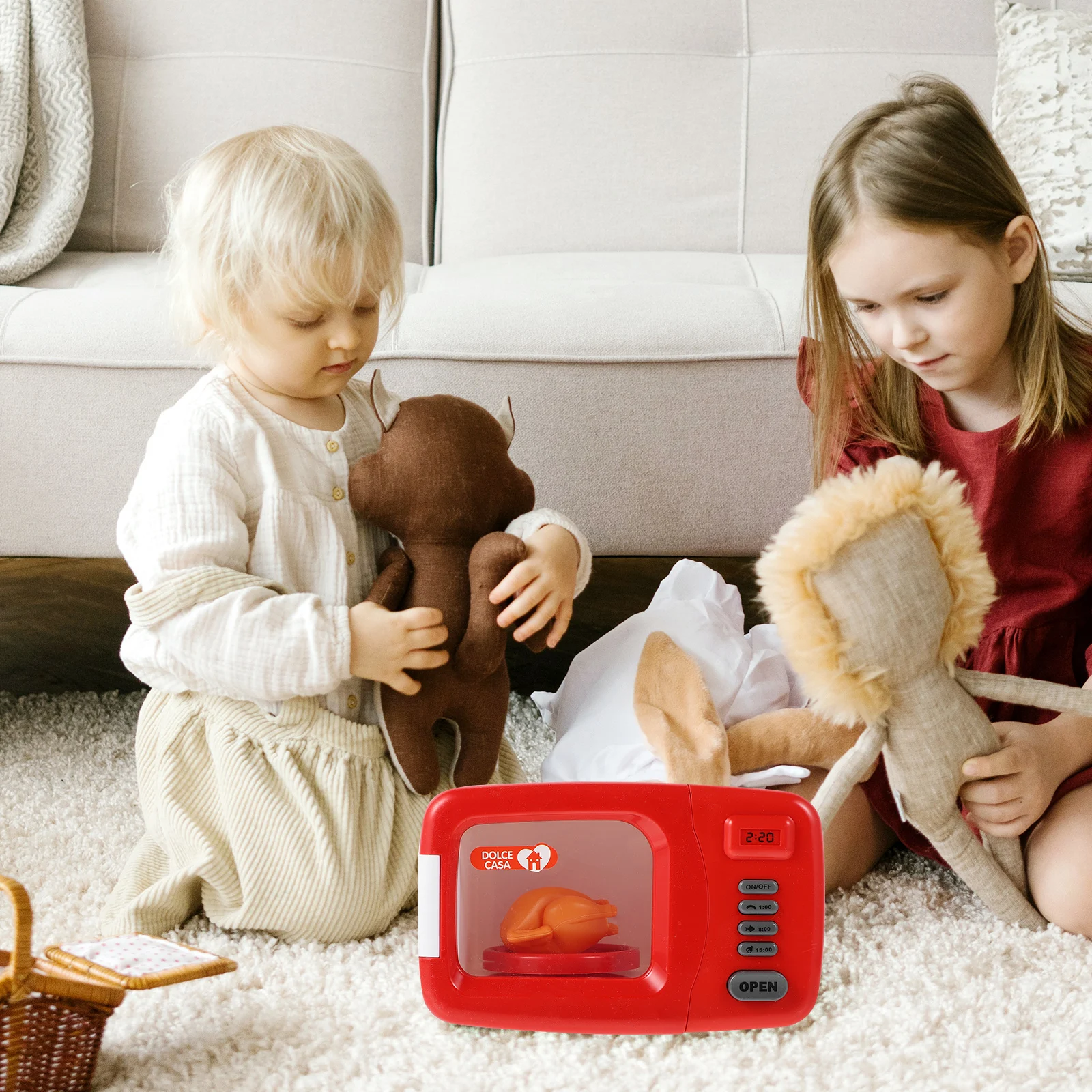 Casa de juego, microondas, electrodomésticos de cocina, horno doméstico, juguete eléctrico en miniatura