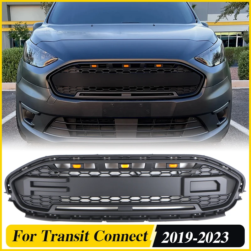 

Front Grill With Led Lights Bumper Grille Auto Parts Accessories Decoration Fits For Ford 2019-2023 Transit Connect Grill