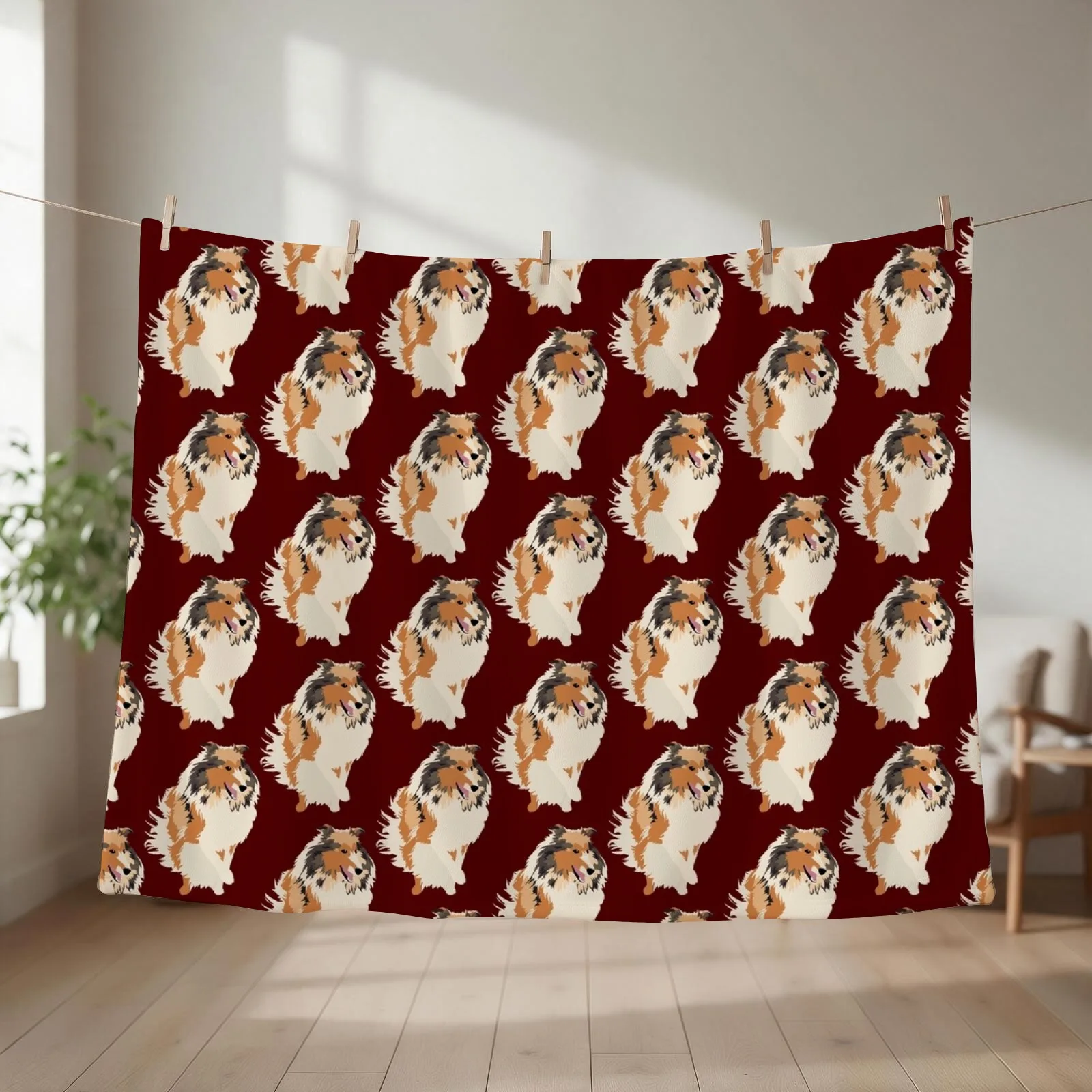A&M Collie v.2 Throw Blanket couch cozy soft plush fuzzy picnic outdoor blanket