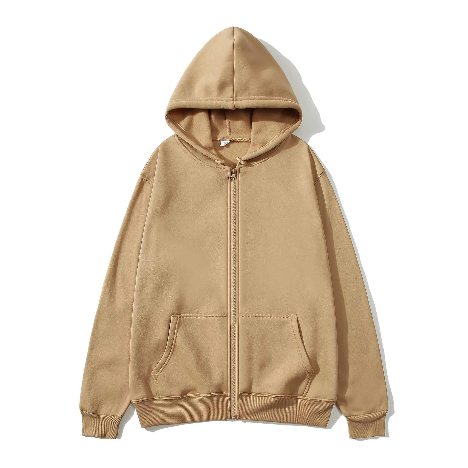 2025 Neue Mode Reißverschluss-Hoodies Damen/Herren Modischer Langarm-Kapuzenpullover Lässige Herbst-Winter-Sportbekleidung Einfarbige Kleidung – Detail 12