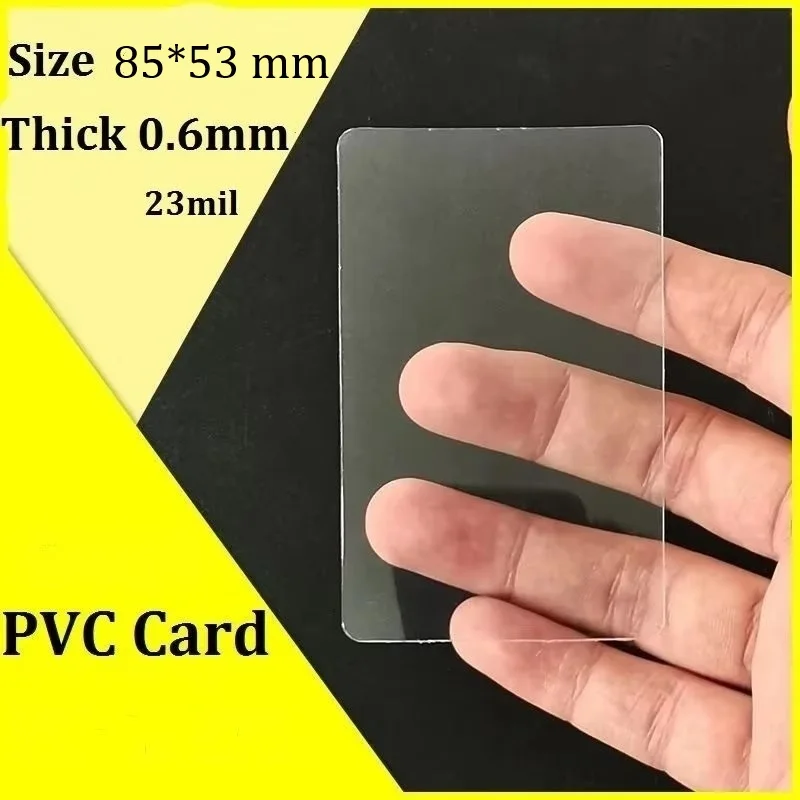

Thickness 0.6mm Clear PVC Sheet Blank Acetate Transparent Plastic Business Cards