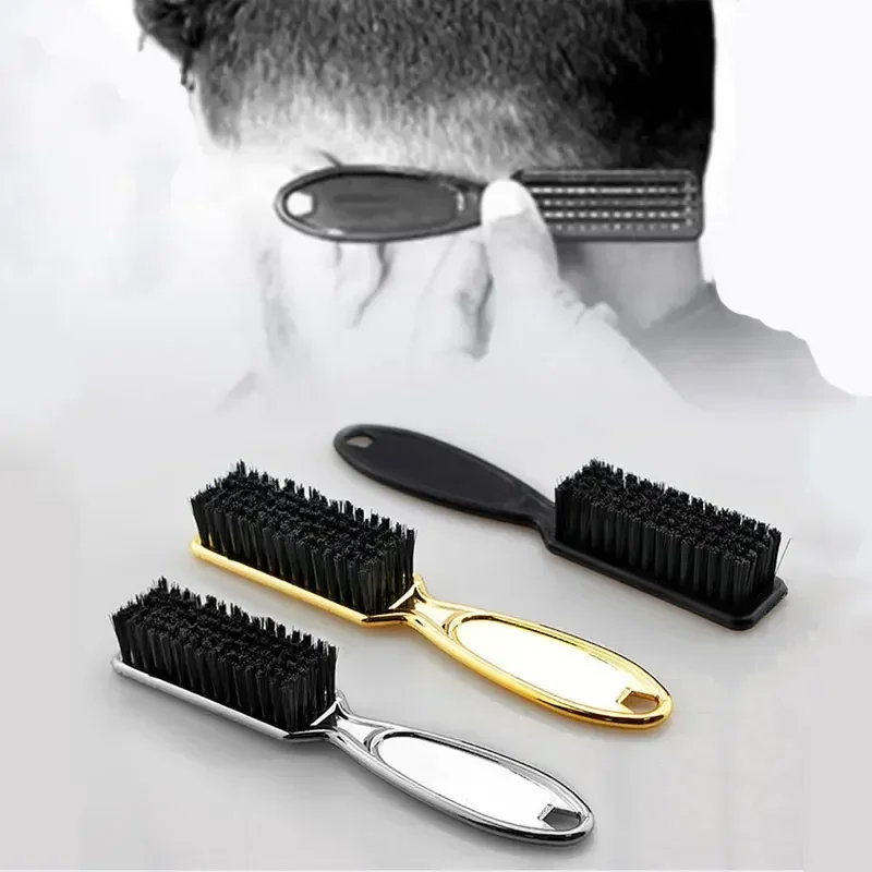 Heallor Golden Soft Hair Cleaning Brush Barber Neck Duster Broken Hair Remove Combs Handle Hairdressing Hair Styling Tools Plast