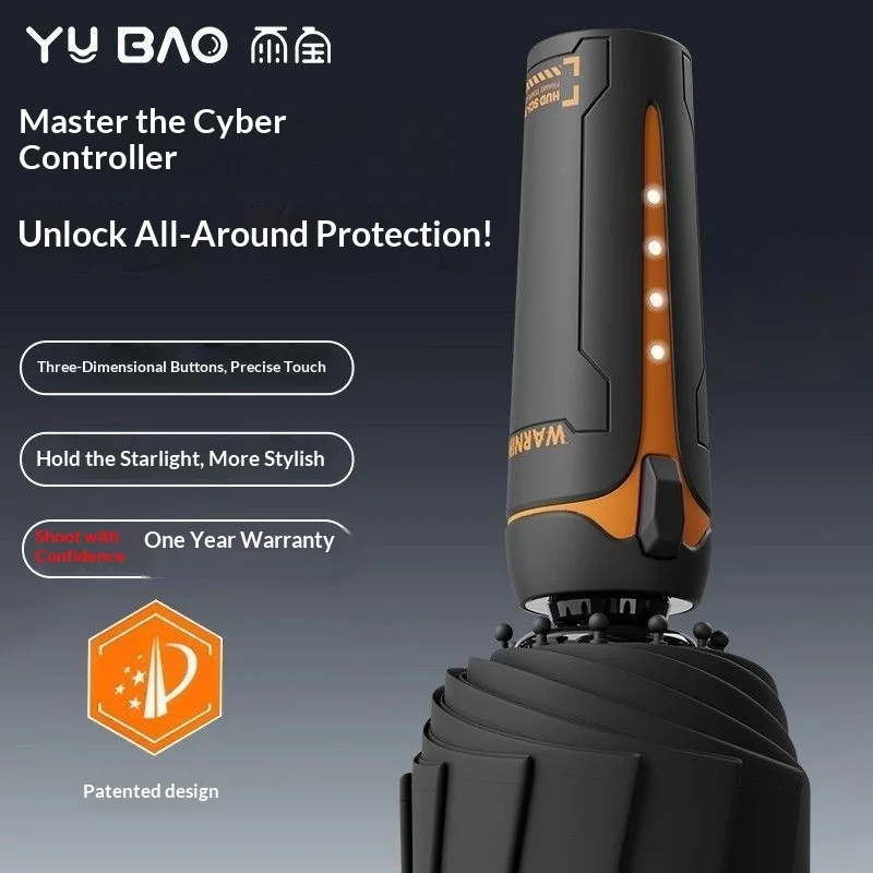 Cyber Style Fully Automatic Umbrella, Extra Large and Reinforced, Wind-Resistant, UV-Proof, Suitable for Both Sunny and Rainy Da