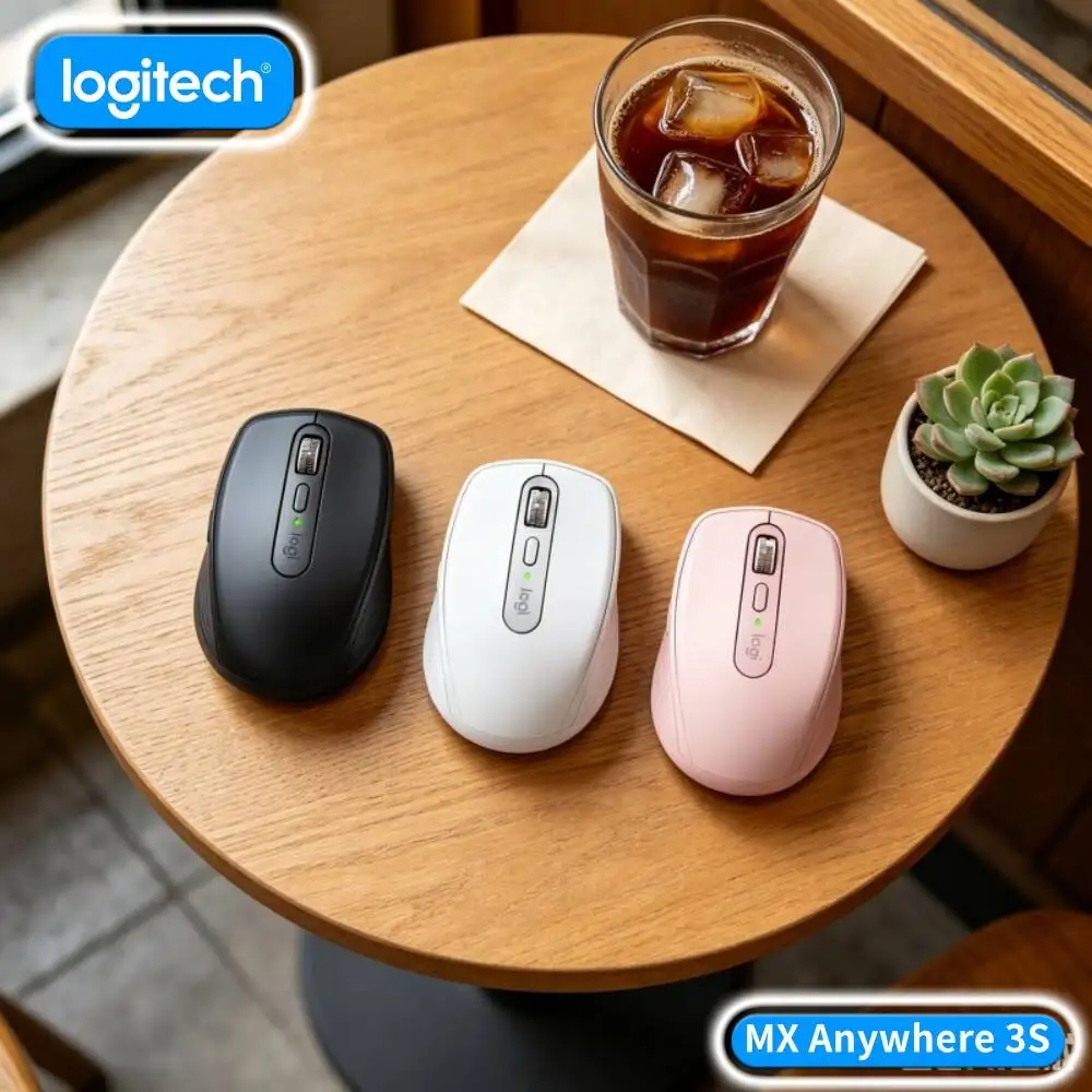 Ergonomic MX Anywhere 3S - 8K DPI, 3-Device Bluetooth, Silent Click, Perfect for Book Club & Lecture Hall Desk