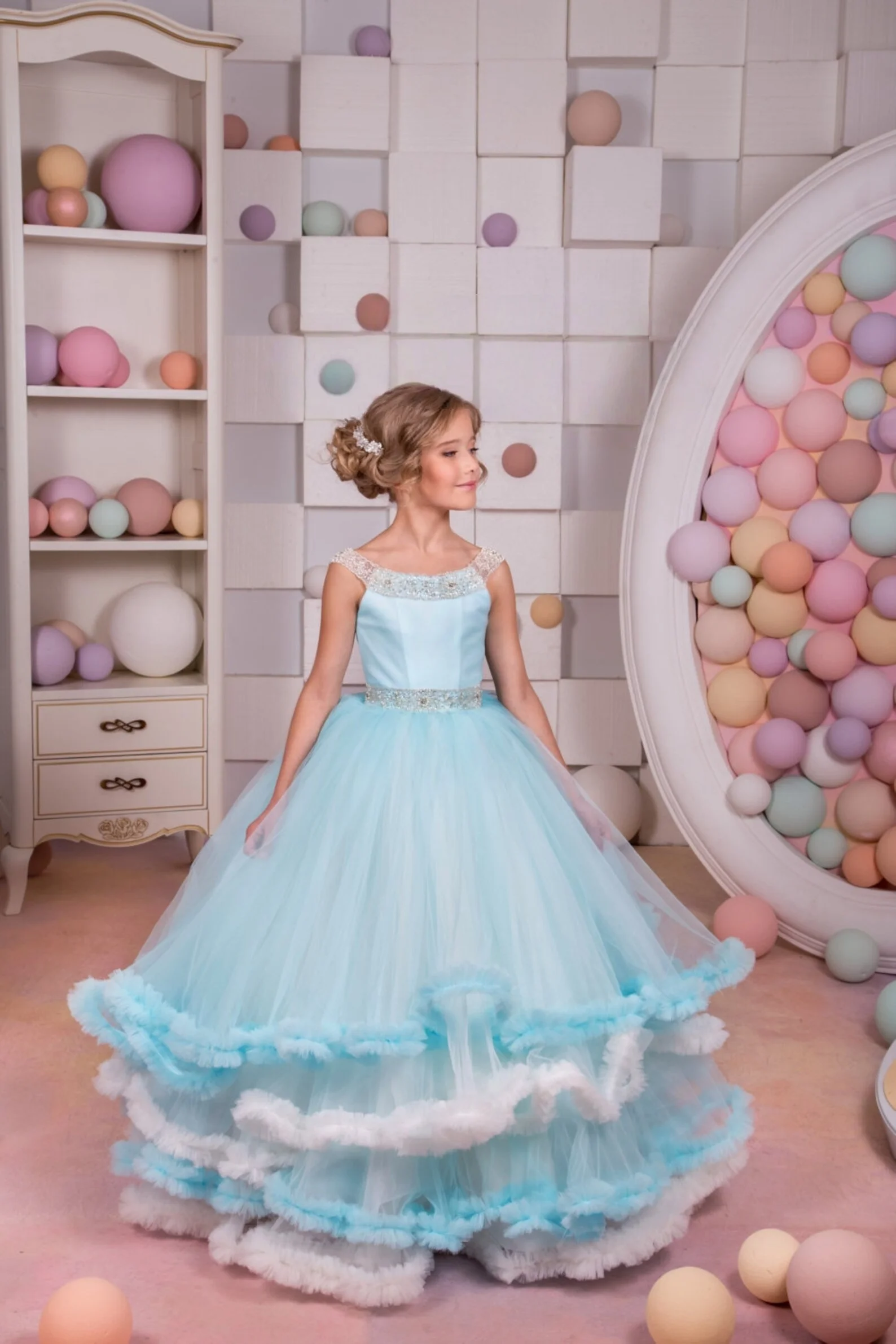 Custom JDYHigh Flower Girl Dress Wedding Party Gown Birthday Pageant Gown for Kids Princess Formal Evening Party Gown فساتين اطف