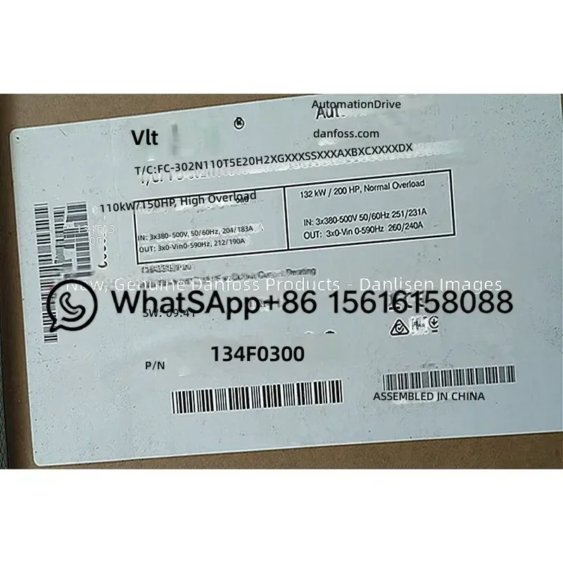 DANFOSS VFD FC-302N110T5E20H2XGC 134F0300 110KW AC Drive Inverter Frequency Converter Motor Speed Controller Industrial