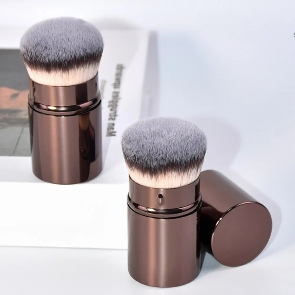1 PCS Portable Synthetic Hair Retractable Makeup Brush UItra-Soft Flat Angle Powder Brush Blush Brush Makeup Application