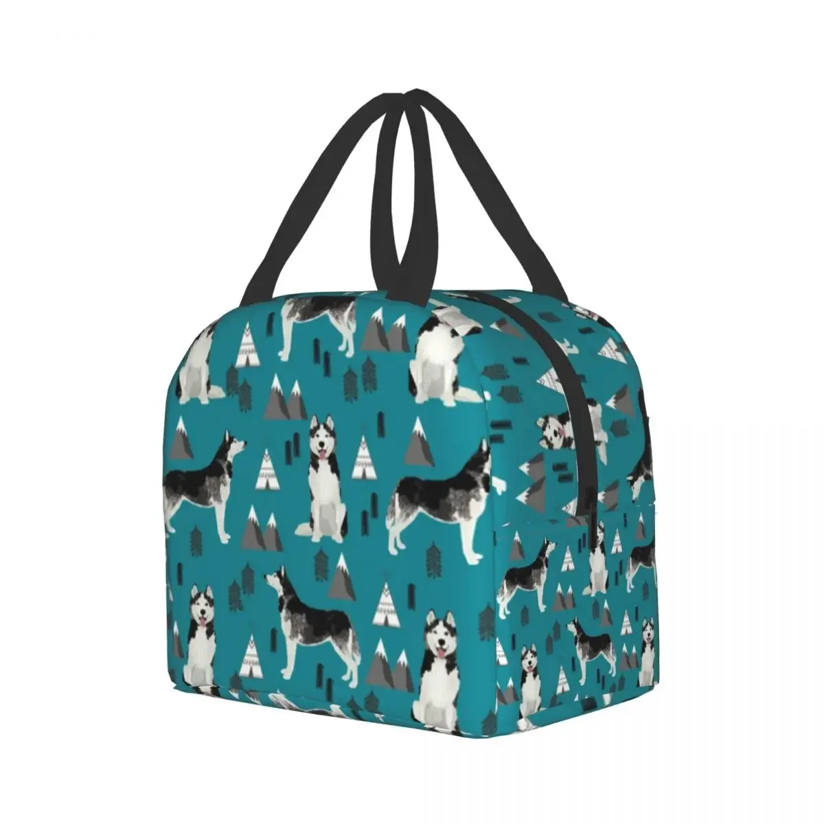 Husky sibirischen Huskies wärme isolierte Lunch Bag Frauen Berge Haustier Porträt Hund tragbare Mittagessen Totes orage Food Box