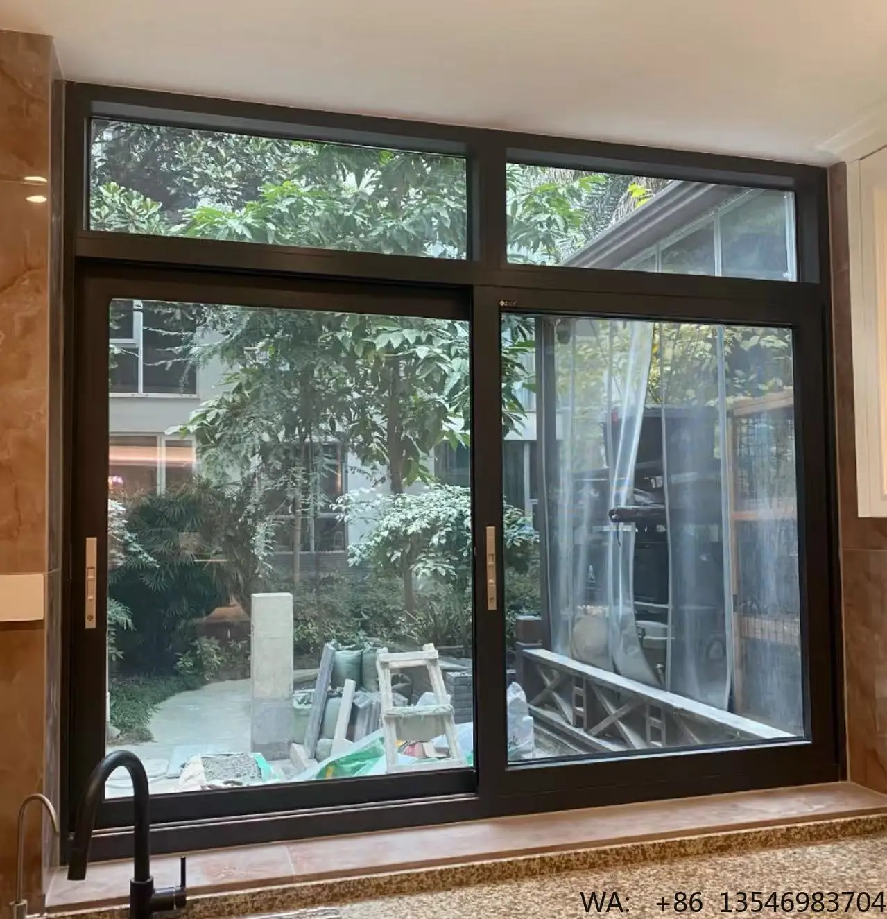 Custom Modern Aluminum Hurricane-Proof Sliding Sash Windows Double & Triple Glazed Balcony Design with Glass Door