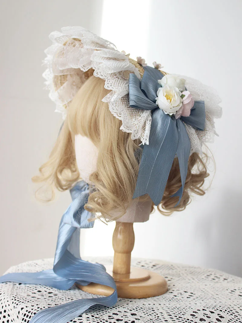 Handmade Pastoral Style Lolita Straw Hat Female Summer