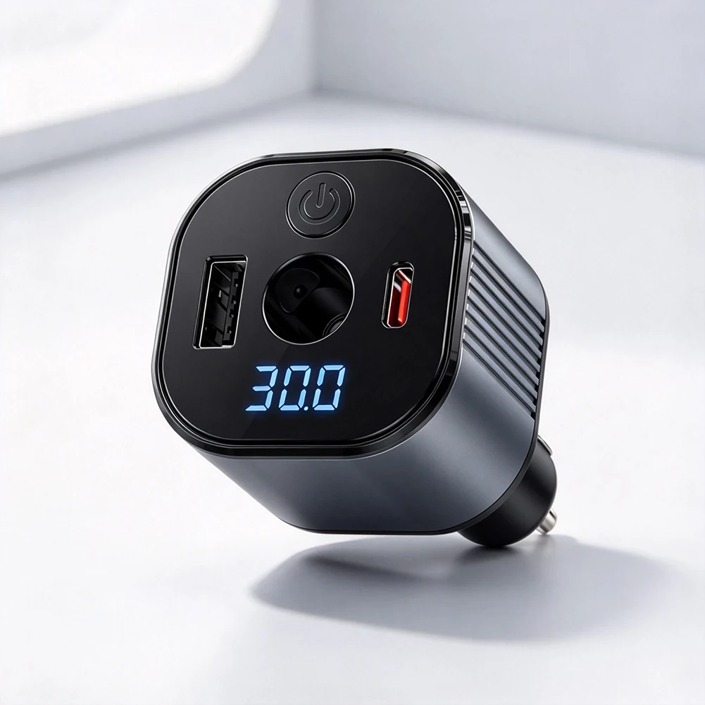 3 In 1 Car Step Up For Power Adapter DC 12V 24V To 30V Boost Converter With Dual Port And Digital Voltage Display For Sat