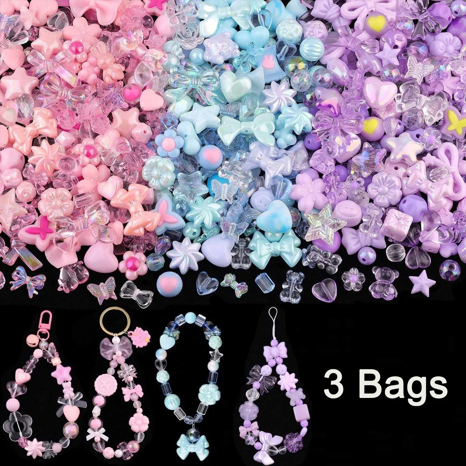 1 beutel Mischen Stil Candy Farbe Acryl Perlen Für DIY Handgemachte Armband Schmuck Machen Telefon Kette Zubehör – Detail 4