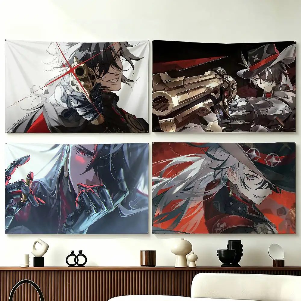 

Cartoon H-HonkaiStar R-Rail B-Boothill Flags Wall Hanging Tapestry Outdoor Garage Room Decorative flag Background Blanket