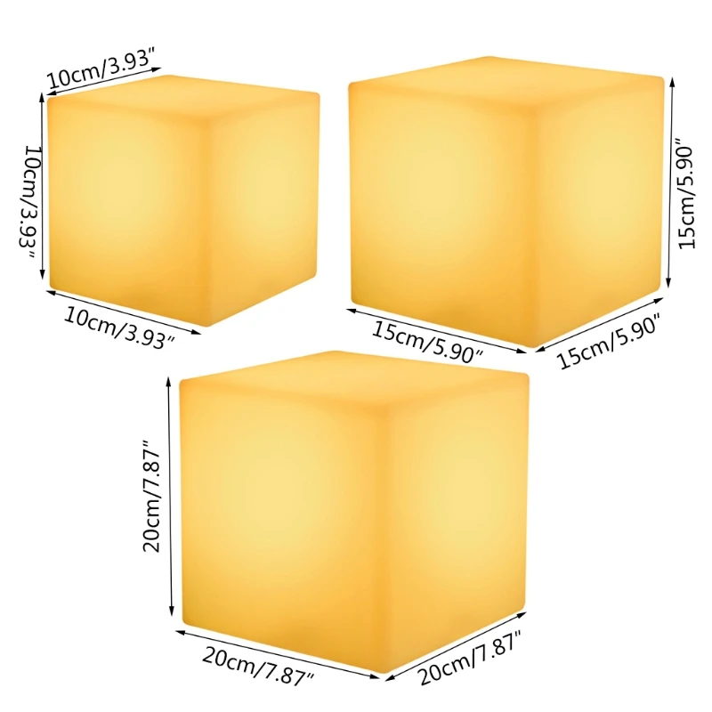 Glowing Cube Square Stool LED Light Cube Chair Waterproof Rechargeable Lighting Sitting Stool Multipurpose Lighting Equipment